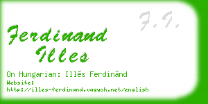 ferdinand illes business card